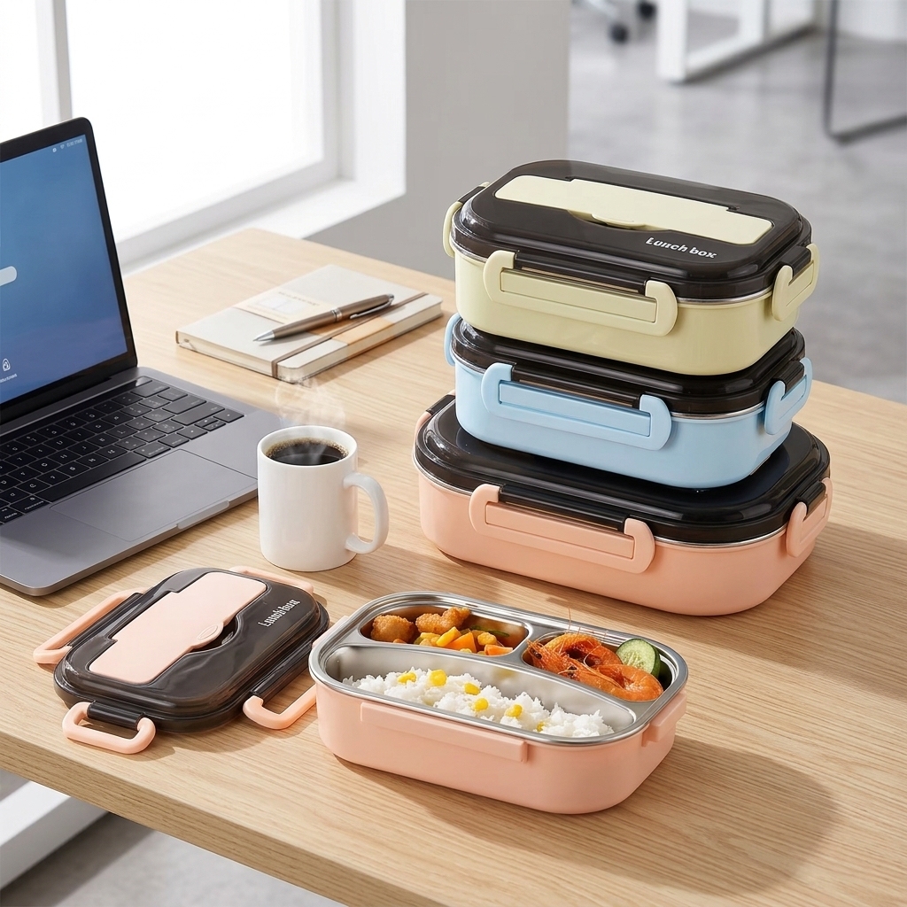 Stainless Steel Bento Lunch Box with Cutlery