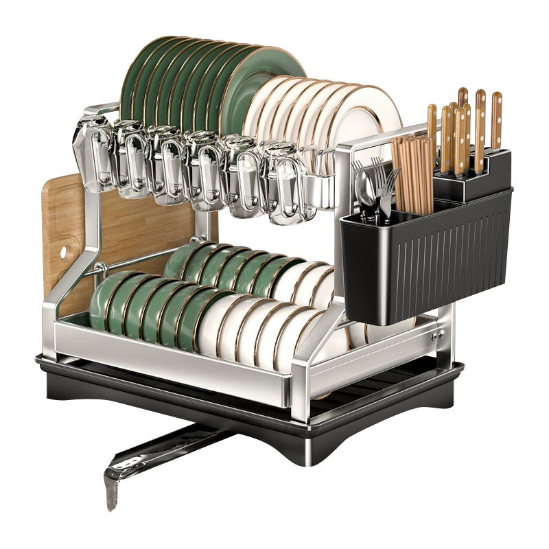 Two-Tier Metal Dish Drainer